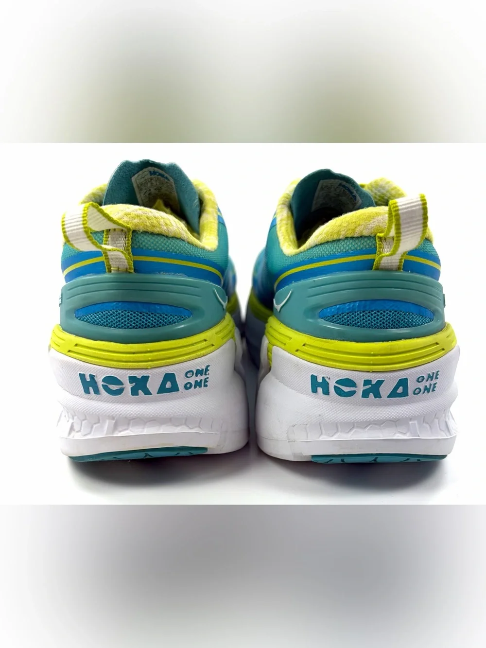 HOKA ONE ONE Conquest Running Shoes Blue Lime Women’s 6.5